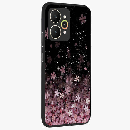 Small Starry Flowers Glass Case upright view showcasing charming floral artwork with dreamy starry theme.