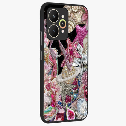 Starlit Jewel Dream Glass Case upright view showcasing radiant star inspired artwork with magical night theme.