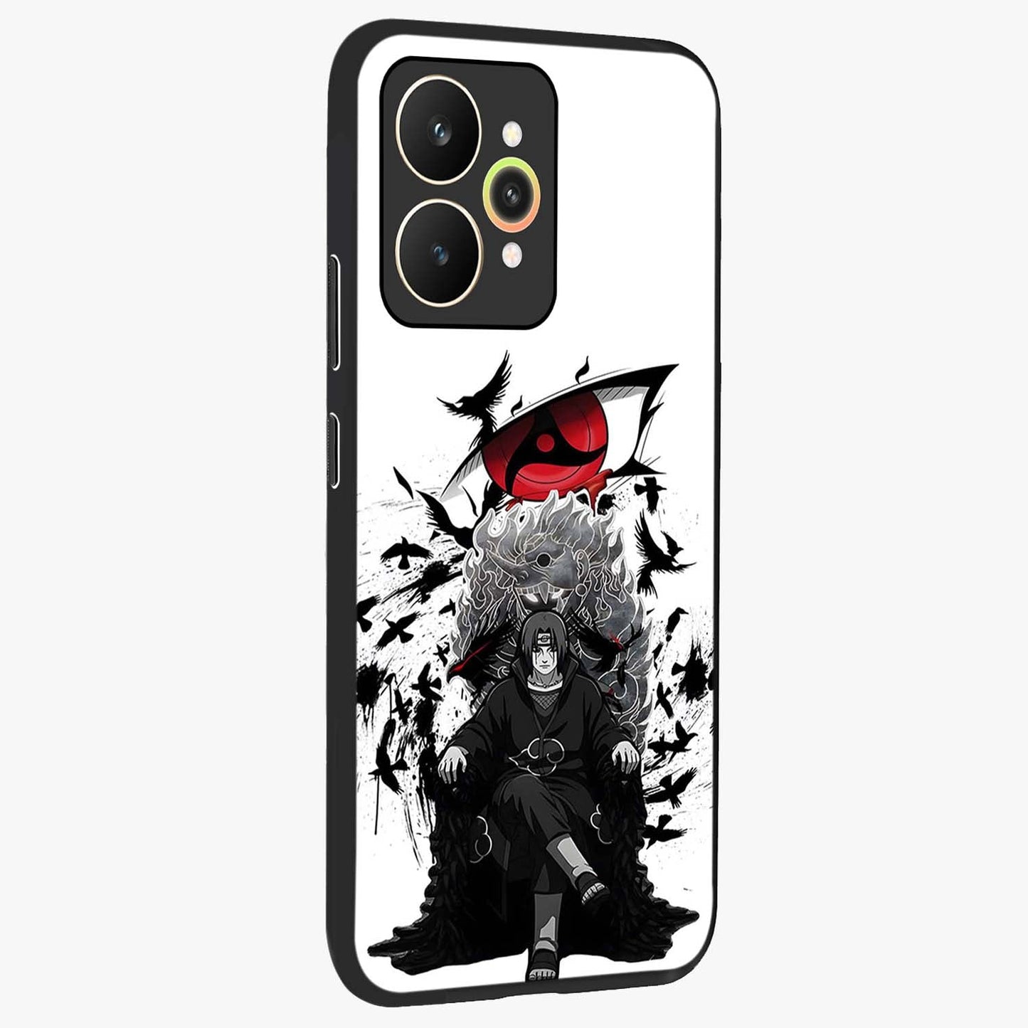 Uchiha Shadow Throne Glass Case upright view showcasing magical underwater galaxy artwork with vibrant cosmic theme.