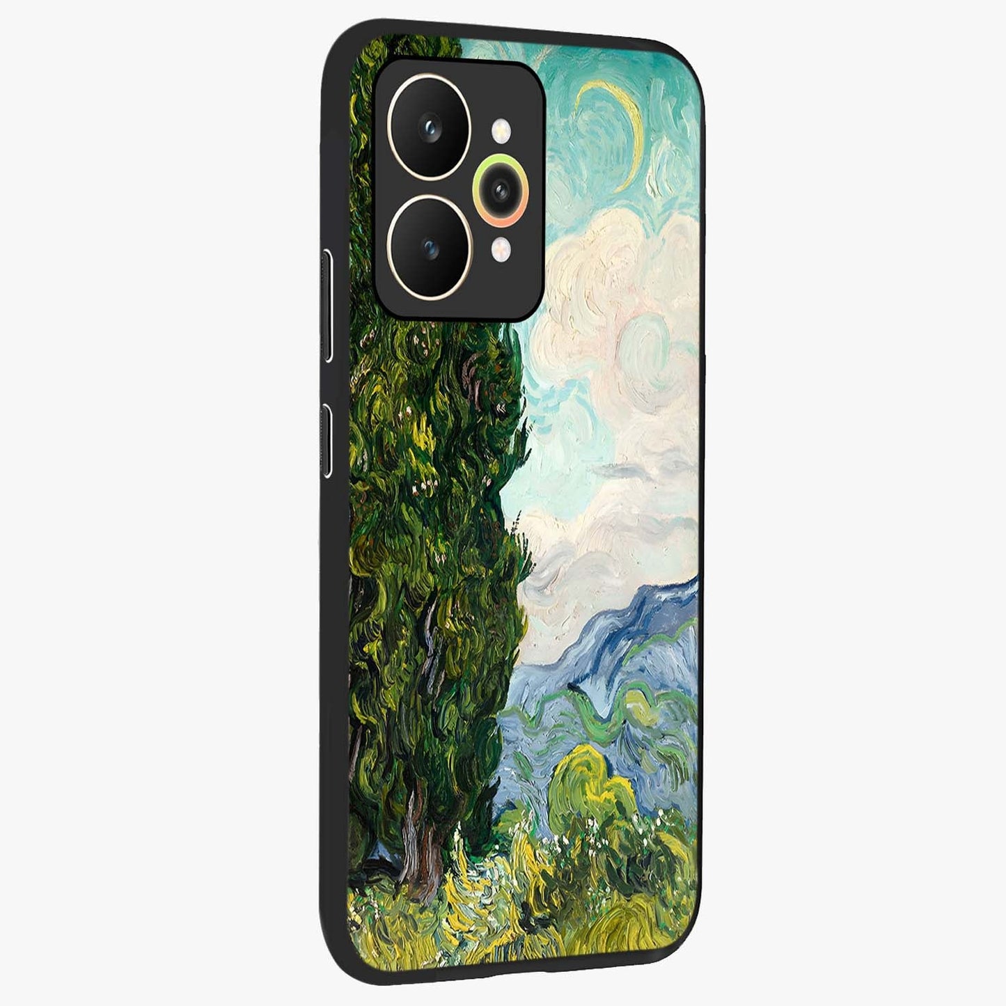 Van Gogh Vintage Art Glass Case upright view showcasing elegant vintage painting artwork with artistic heritage theme.