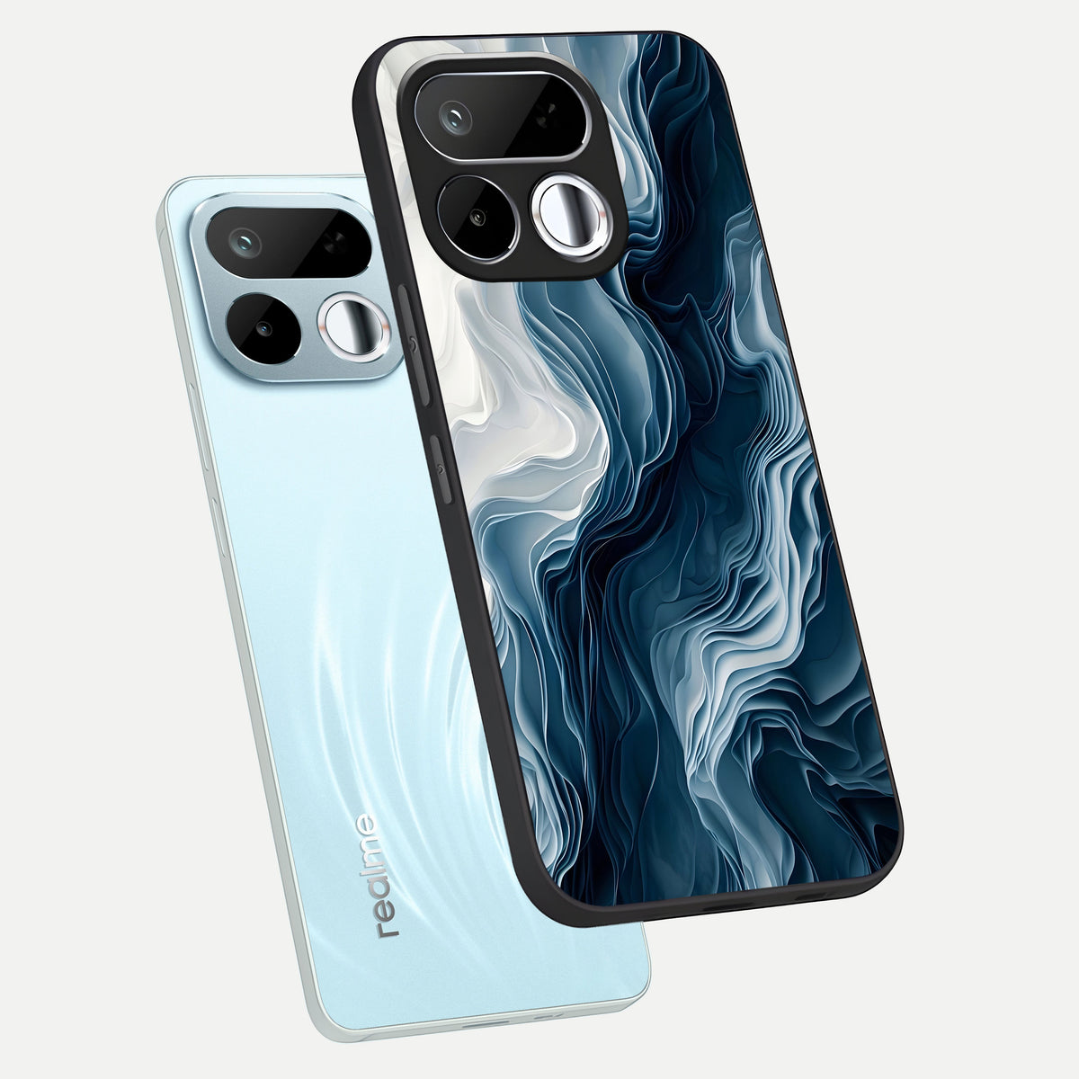 Ethereal Paper Marble Glass Case displayed in angled mockup highlighting elegant marble pattern with modern aesthetic style.