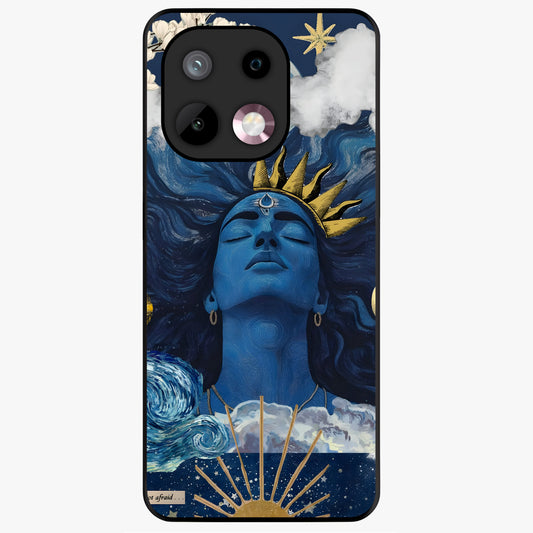 Aesthetic Lord Shiva Glass Case showing flat back view with divine Shiva artwork and glossy glass finish.