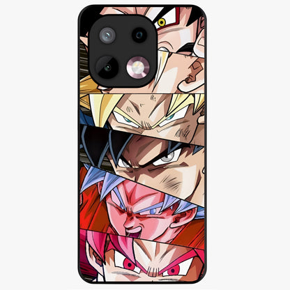 Anime Character Glass Case showing flat back view with vibrant anime artwork and glossy glass finish.