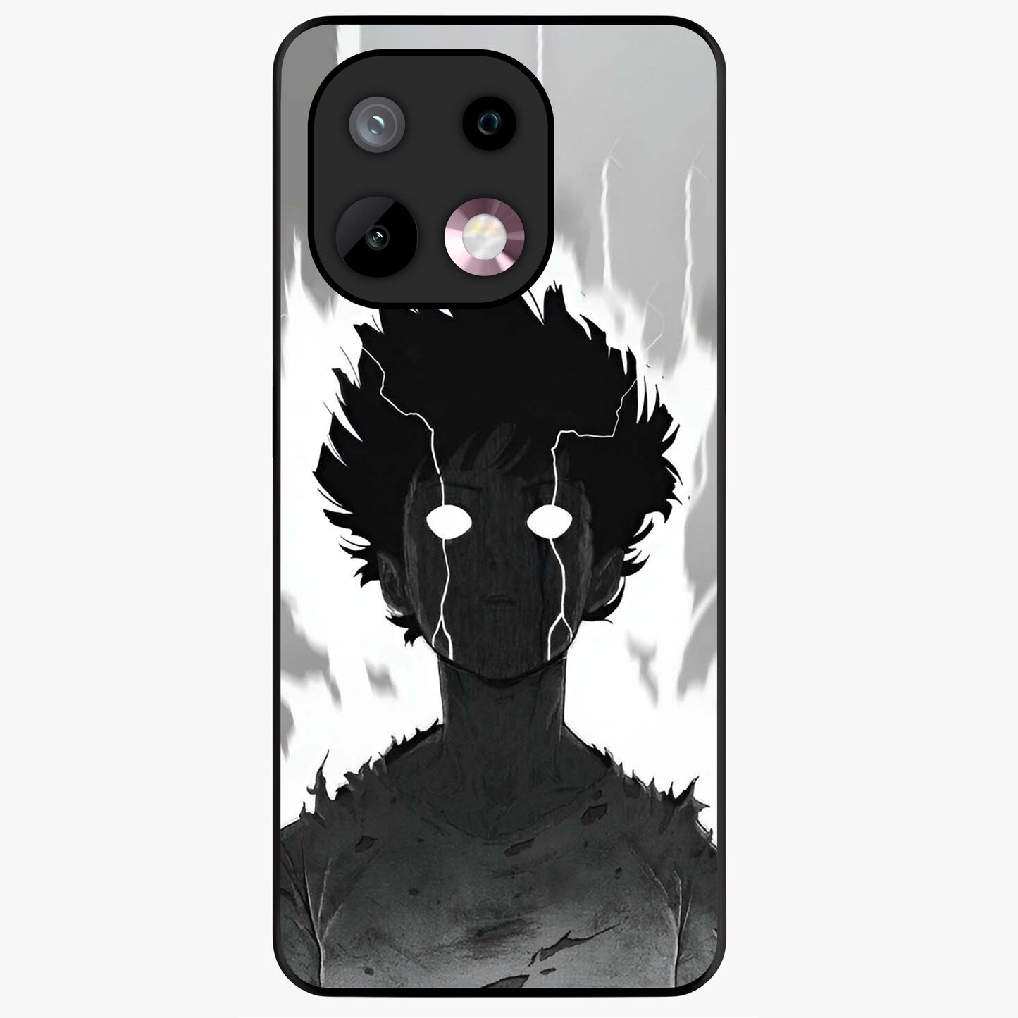 Awakened Inner Rage Glass Case showing flat back view with intense artistic artwork and glossy glass finish.