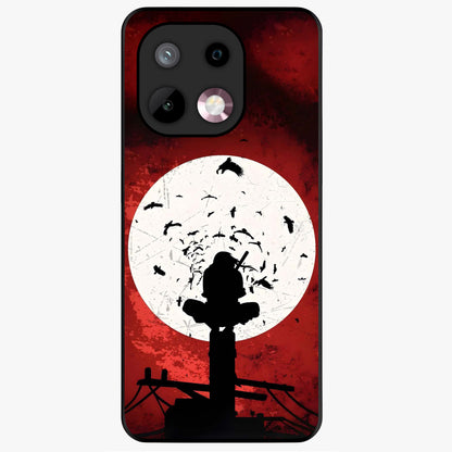 Itachi Limited Edition Naruto Anime Glass Case showing flat back view with iconic anime character artwork and glossy glass finish.