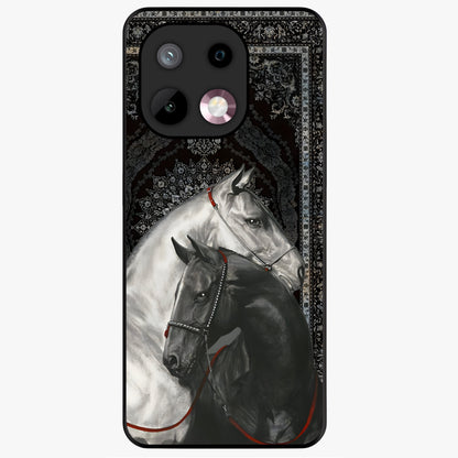 Majestic Ride Legacy Glass Case showing flat back view with powerful automotive inspired artwork and glossy glass finish.