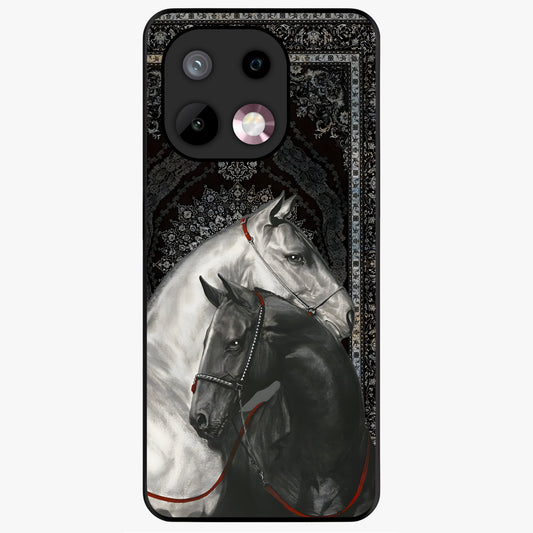 Majestic Ride Legacy Glass Case showing flat back view with powerful automotive inspired artwork and glossy glass finish.