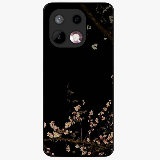 Petal Moon Light With Custom Name Glass Case showing flat back view with floral moonlight artwork and personalized name design.