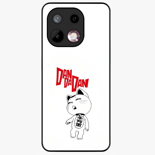 Playful Spirit Charm Glass Case showing flat back view with cheerful charm themed artwork and glossy glass finish.