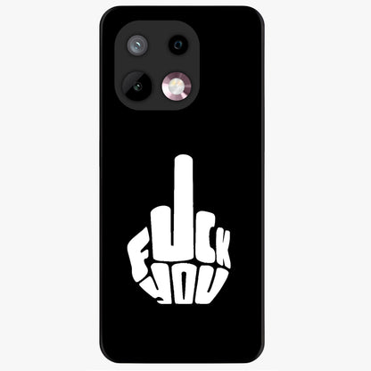 Rebel Mode On Glass Case showing flat back view with bold rebellious typography artwork and glossy glass finish.