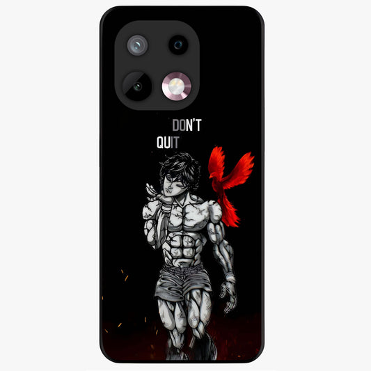 Rise Beyond Limits Glass Case showing flat back view with motivational typography artwork and glossy glass finish.