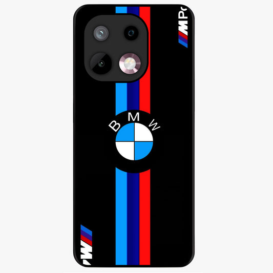 Turbo BMW Beast Glass Case showing flat back view with high performance sports car artwork and glossy glass finish.