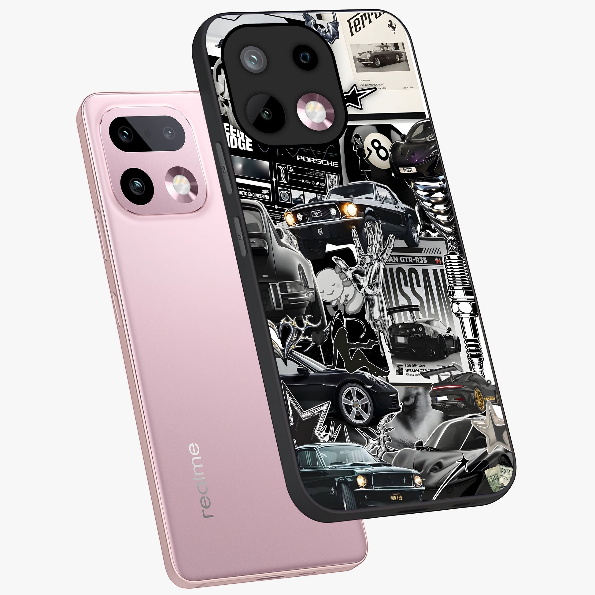 Aesthetic Dark Love Glass Case displayed in angled mockup highlighting moody aesthetic design and bold love theme.