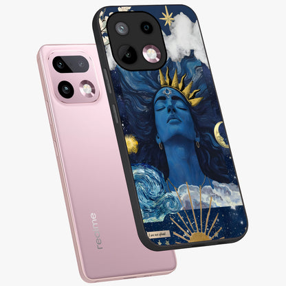 Aesthetic Lord Shiva Glass Case displayed in angled mockup highlighting spiritual Shiva illustration and sacred aesthetic design.