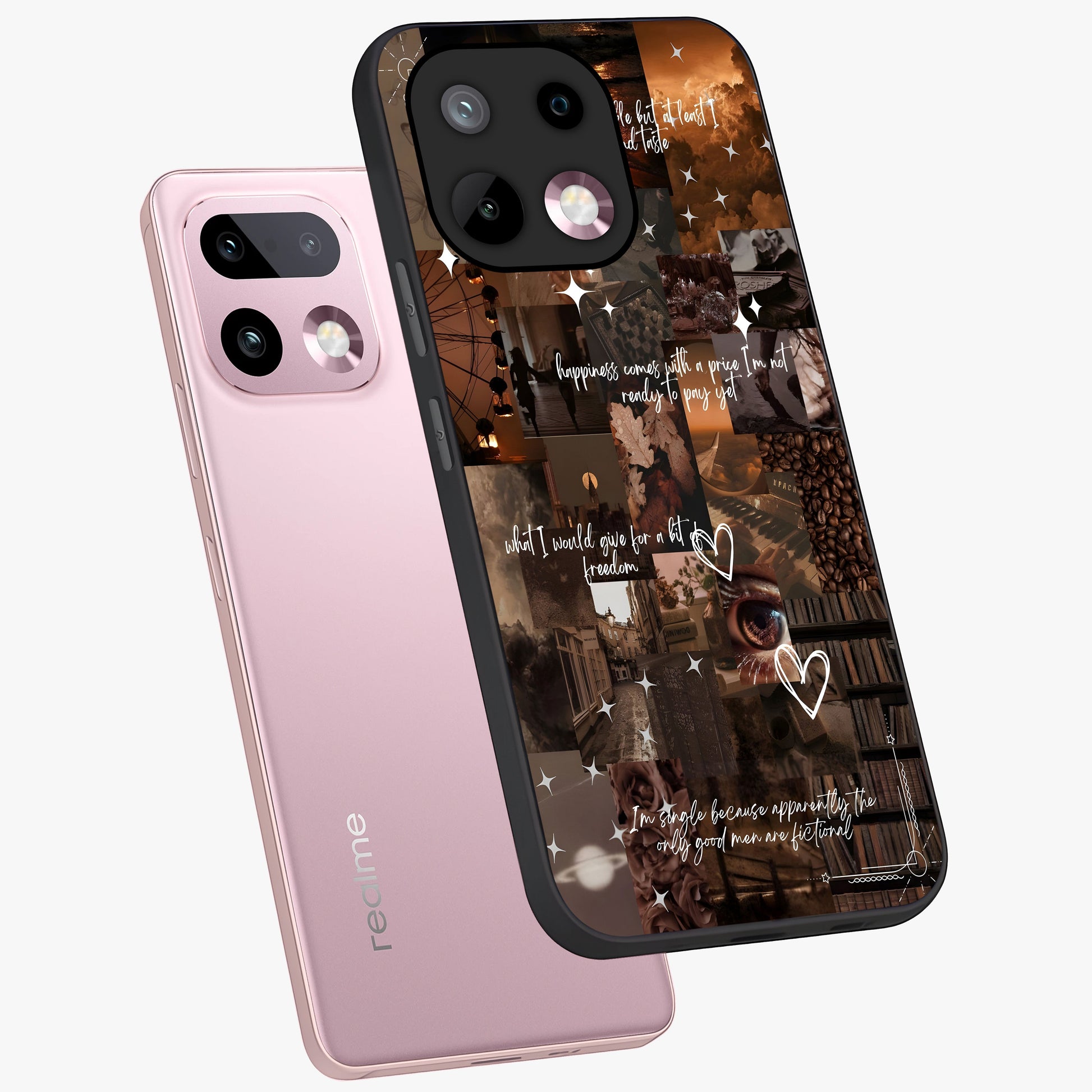 Bittersweet Aesthetic Chaos Glass Case displayed in angled mockup highlighting expressive abstract artwork and edgy aesthetic theme.