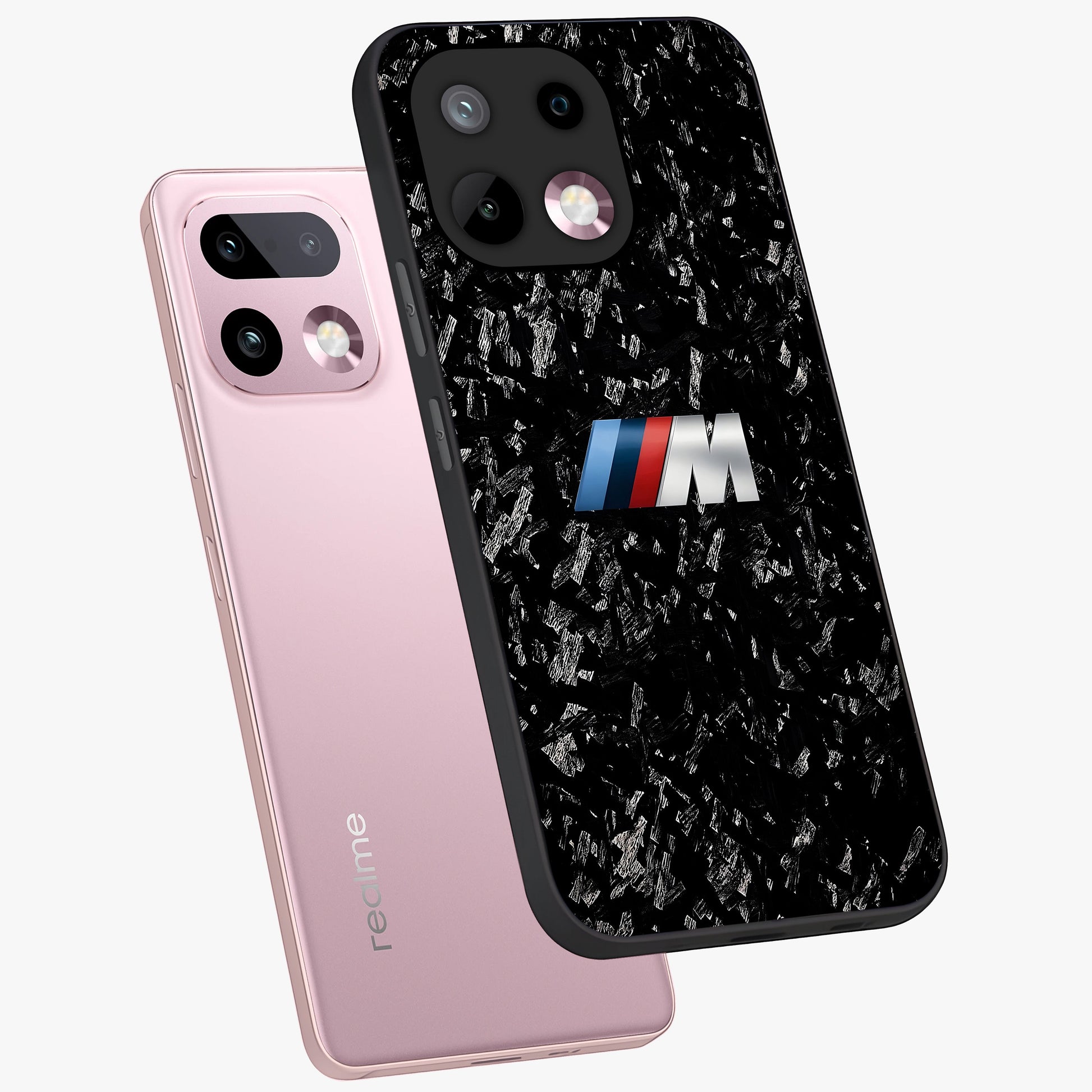 Carbon Speed Mark Glass Case displayed in angled mockup highlighting racing inspired carbon design and sleek aesthetic style.