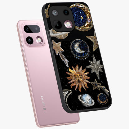 Celestial Gem Constellations Glass Case displayed in angled mockup highlighting gemstone inspired constellation design.