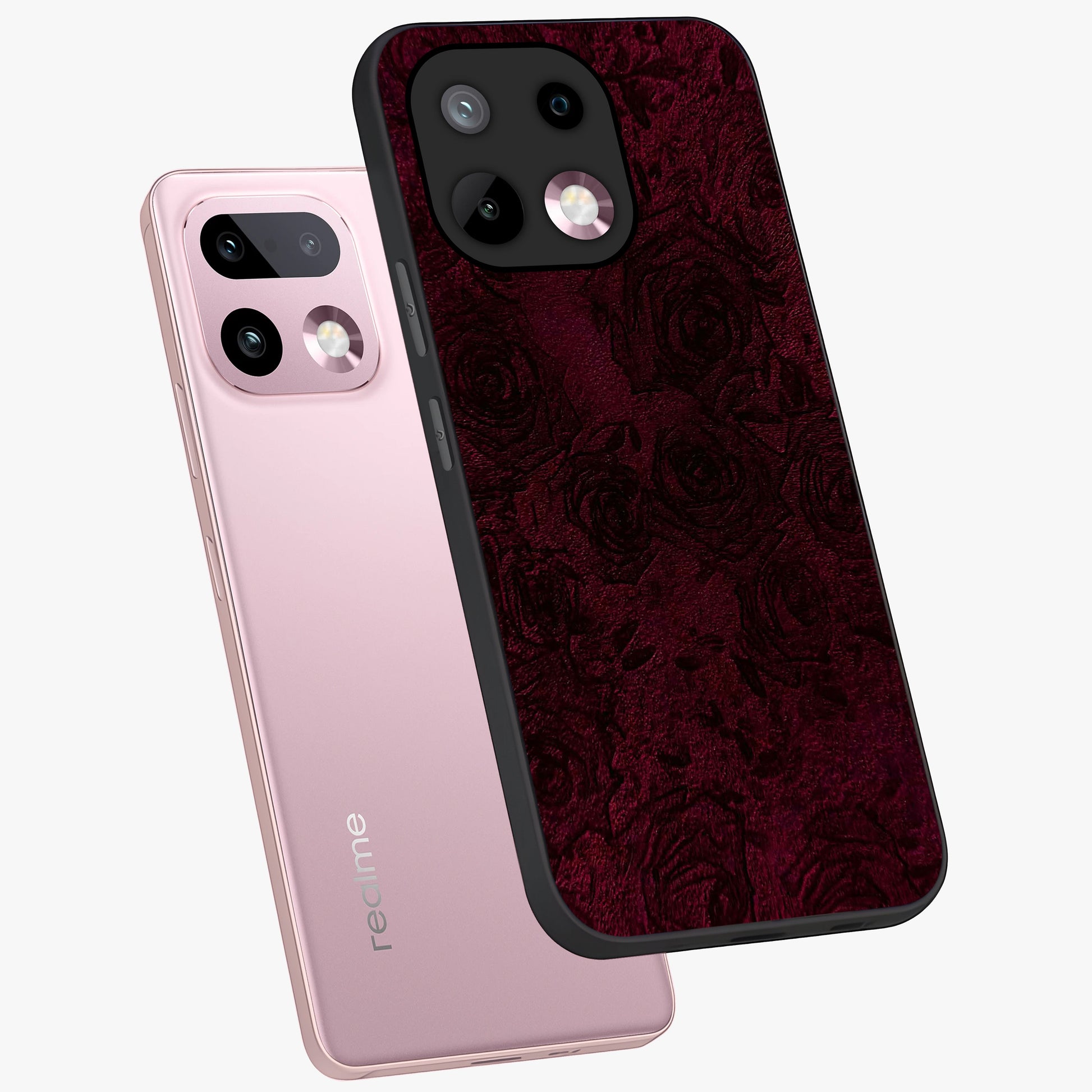 Crimson Fade Flow Glass Case displayed in angled mockup highlighting smooth gradient design with modern aesthetic style.