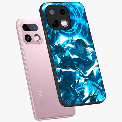 Cursed Energy Clash Glass Case displayed in angled mockup highlighting powerful battle inspired graphic with anime style aesthetic.