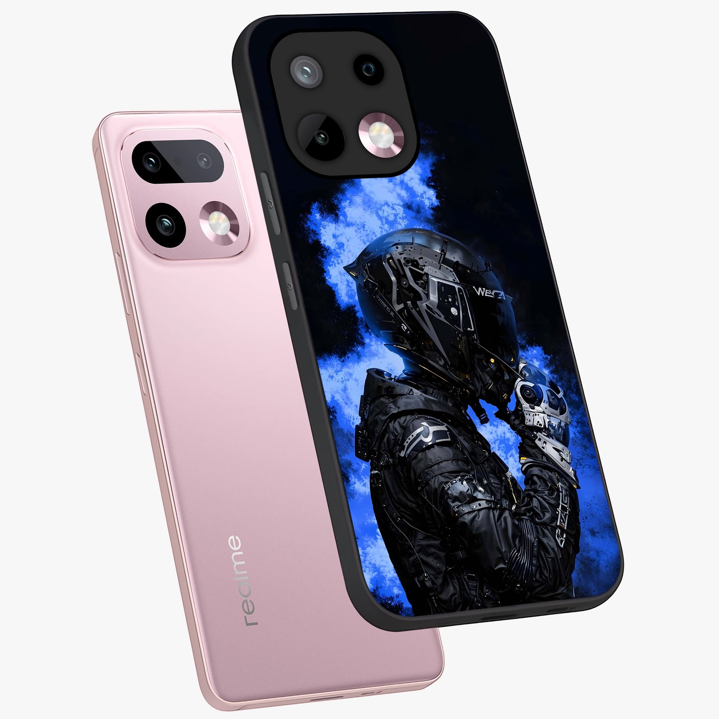 Cyber Sentinel Protocol Glass Case displayed in angled mockup highlighting digital cyber design with sci-fi aesthetic style.