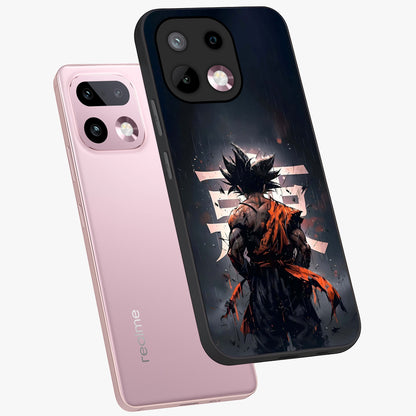 Dark Warrior In Rain Glass Case displayed in angled mockup highlighting dramatic warrior illustration with dark rain aesthetic.
