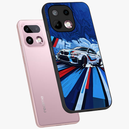 Drift Power Rush Glass Case displayed in angled mockup highlighting powerful drift car design with sporty aesthetic style.