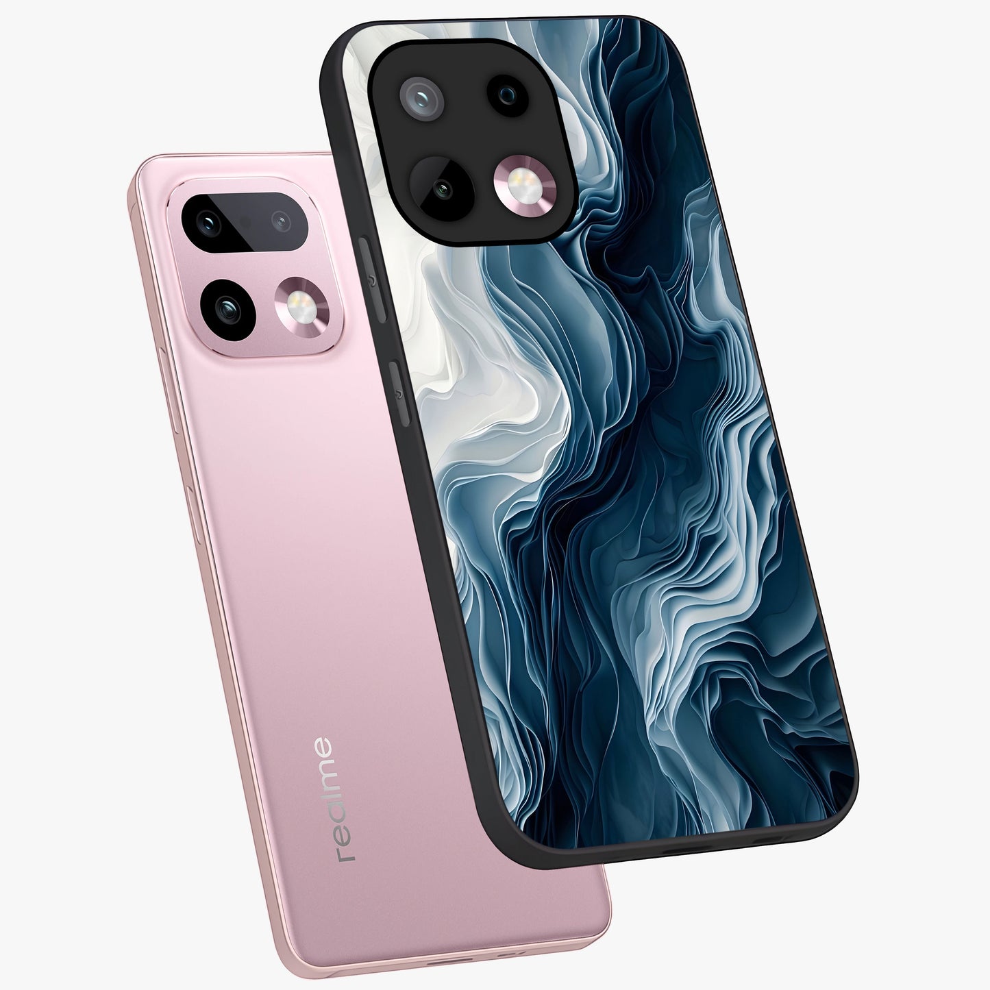 Ethereal Paper Marble Glass Case displayed in angled mockup highlighting elegant marble pattern with modern aesthetic style.