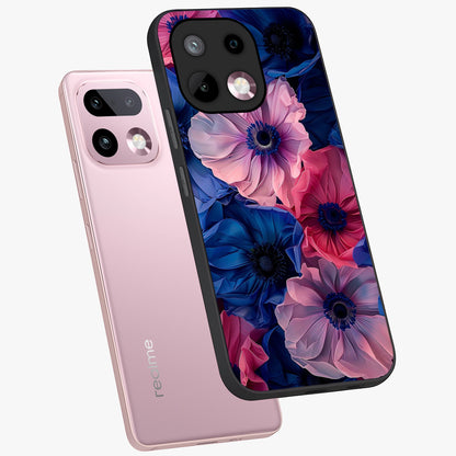 Flower Paper Art Pattern Glass Case displayed in angled mockup highlighting layered paper flower design with artistic aesthetic.