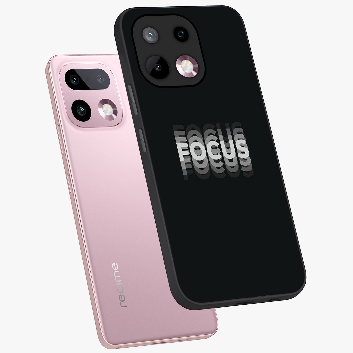 Focus Mode On Glass Case displayed in angled mockup highlighting clean minimal text artwork with modern aesthetic style.