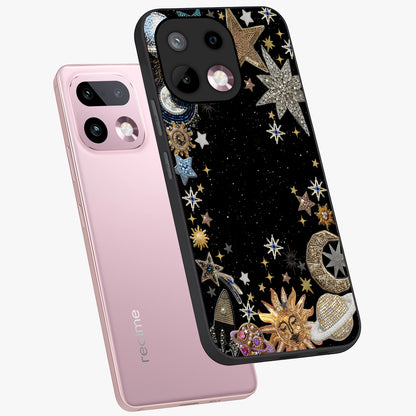 Galactic Jewel Stars Glass Case displayed in angled mockup highlighting shining celestial star design with cosmic aesthetic style.