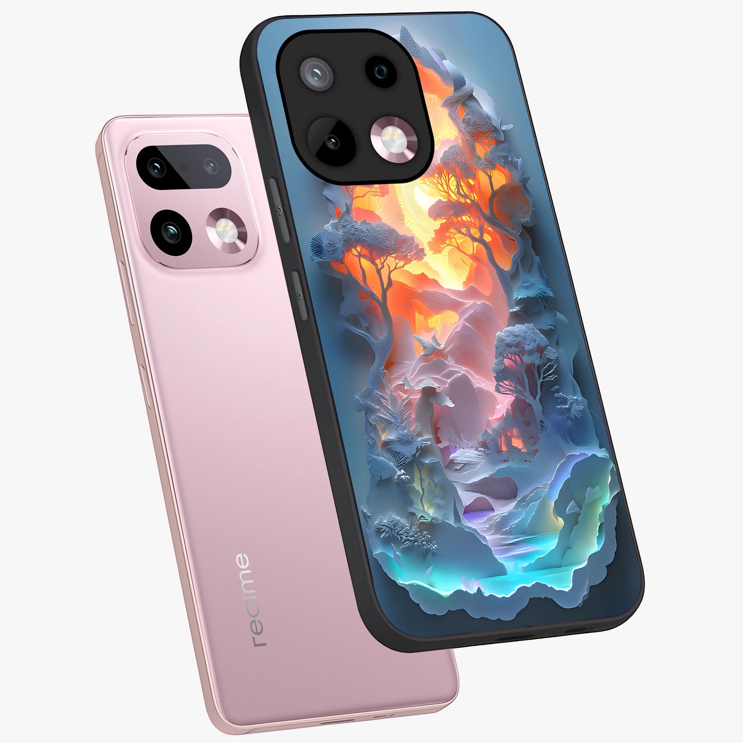 Glow Forest Portal Glass Case displayed in angled mockup highlighting mystical forest design with magical glowing aesthetic.