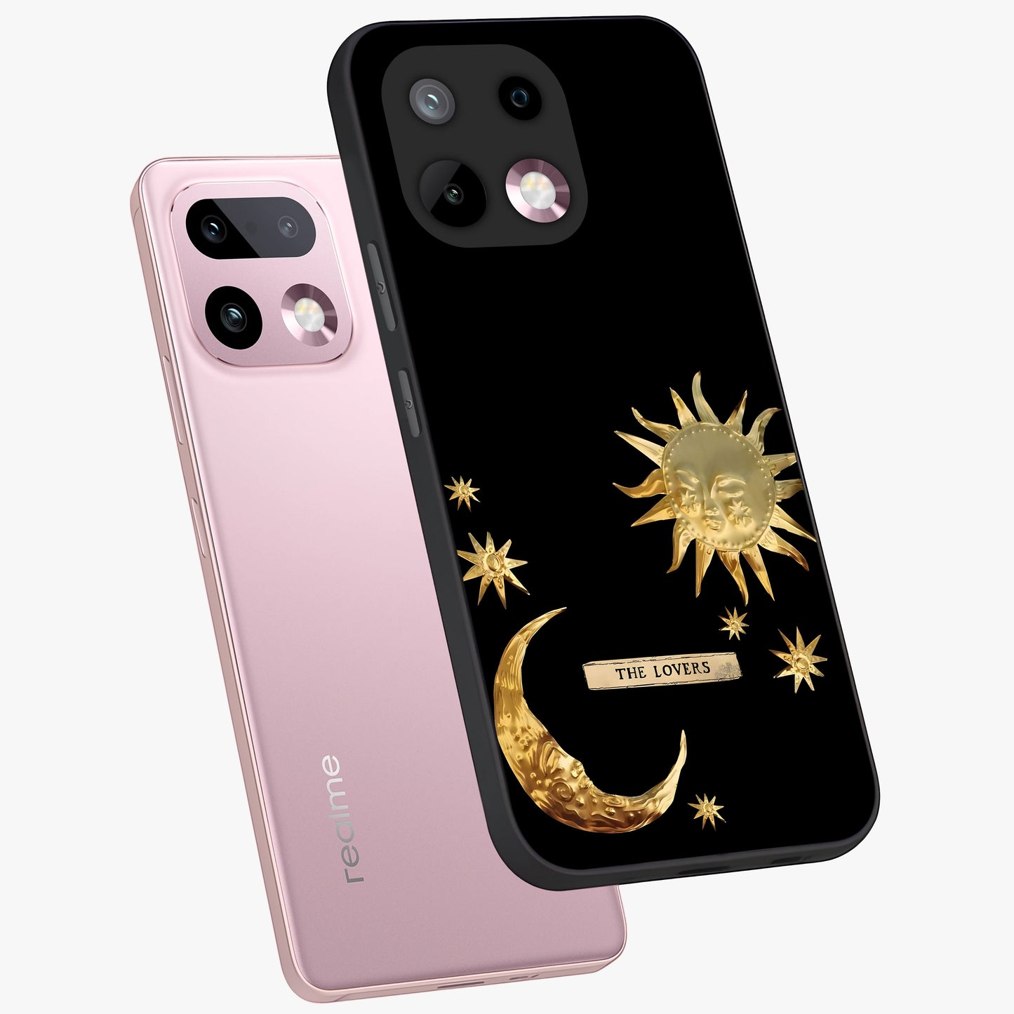 Gold Sun Blush Glass Case displayed in angled mockup highlighting radiant sun design with warm golden aesthetic.