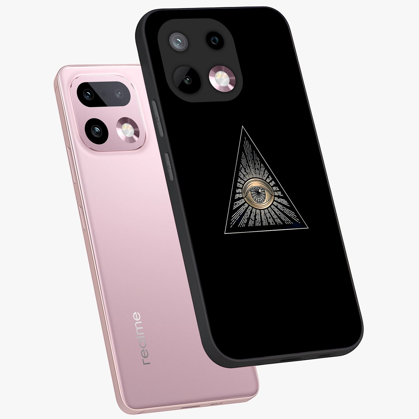 Illuminati Evil Glass Case displayed in angled mockup highlighting dark occult inspired design with bold aesthetic style.