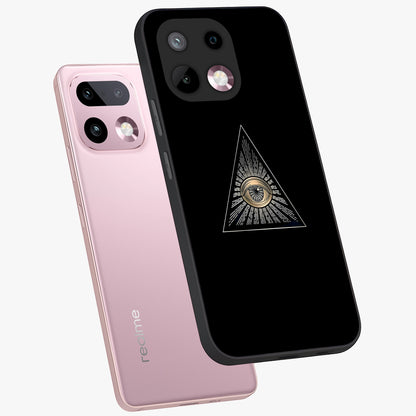 Illuminati Evil Glass Case displayed in angled mockup highlighting dark occult inspired design with bold aesthetic style.