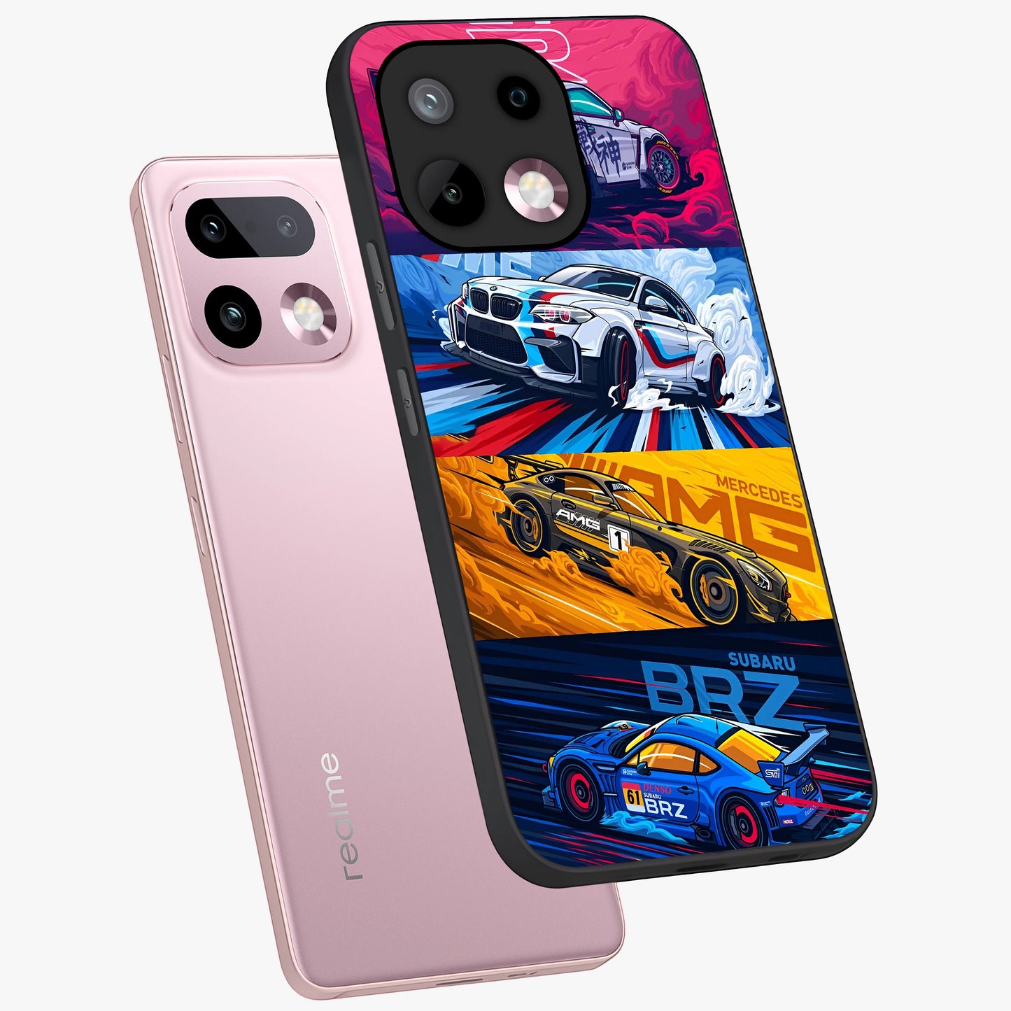 JDM Sports Car Glass Case displayed in angled mockup highlighting sleek Japanese racing car design with automotive aesthetic.