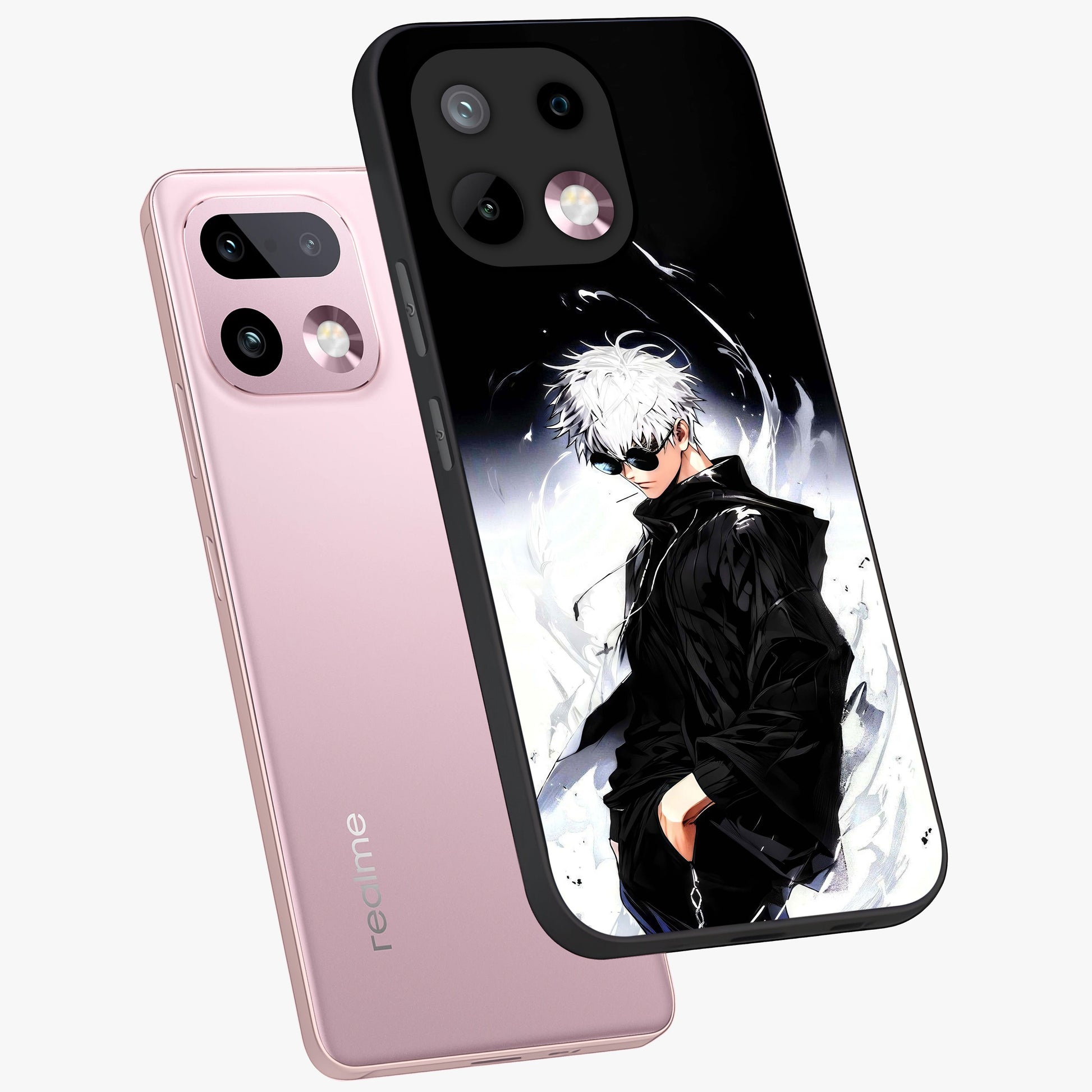 Limitless Shadow King Glass Case displayed in angled mockup highlighting dramatic dark hero design with intense aesthetic.