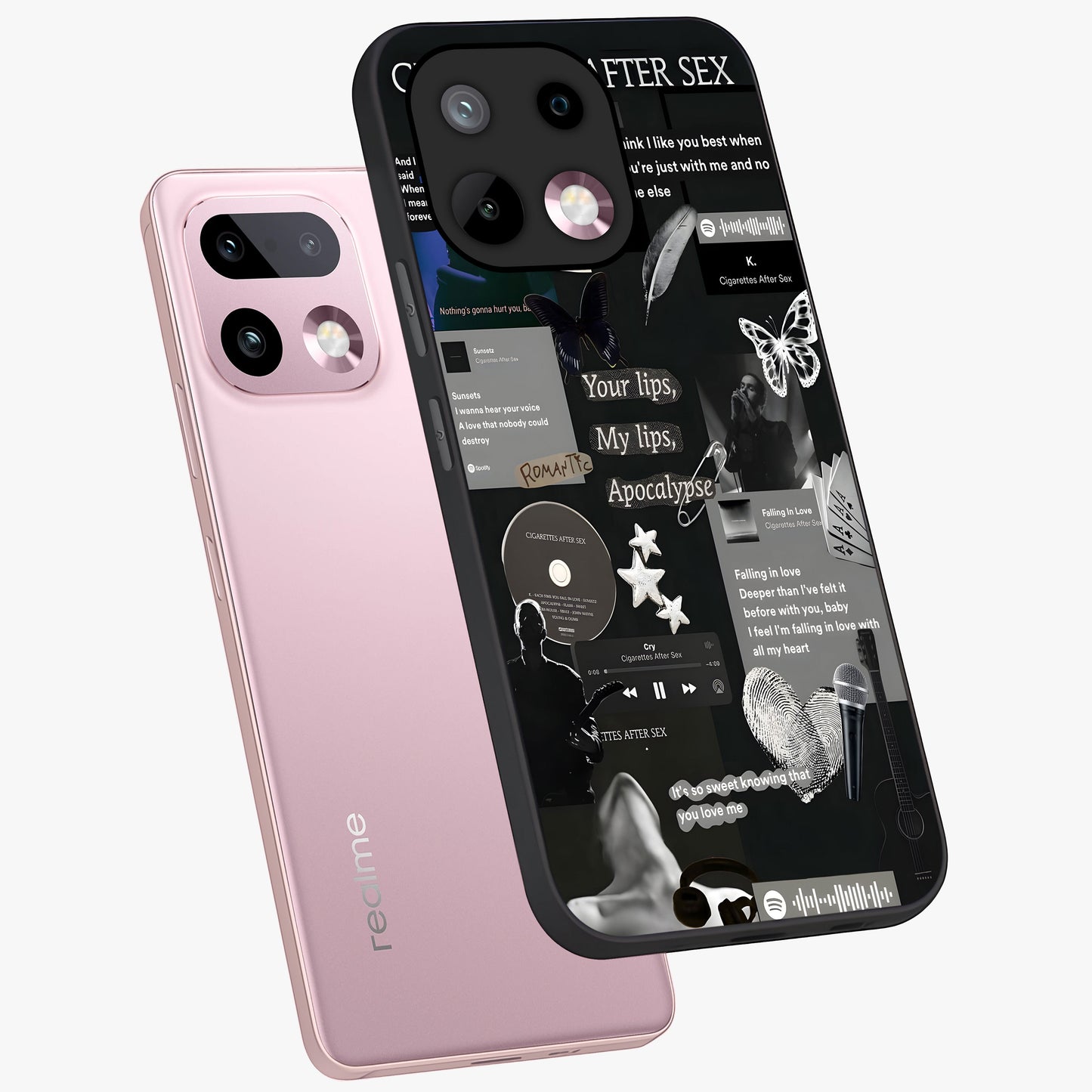 Midnight Love Echo Glass Case displayed in angled mockup highlighting elegant love inspired design with deep aesthetic style.