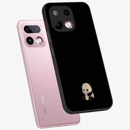 Midnight Panda Love Glass Case displayed in angled mockup highlighting adorable panda illustration with midnight aesthetic.