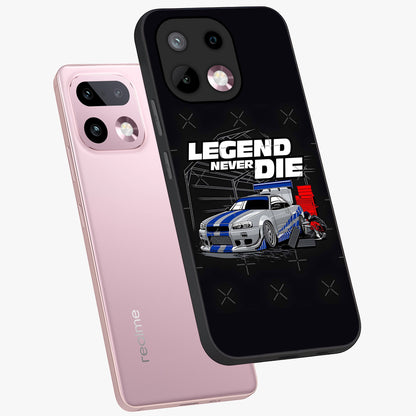 Midnight Racing Legacy Glass Case displayed in angled mockup highlighting dynamic automotive design with bold midnight aesthetic.