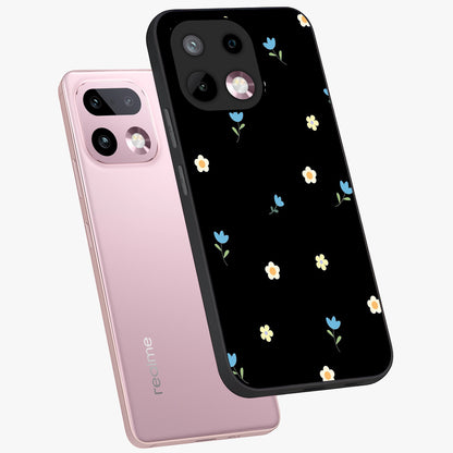 Minimal Petal Whispers Glass Case displayed in angled mockup highlighting delicate petal design with clean minimal aesthetic.