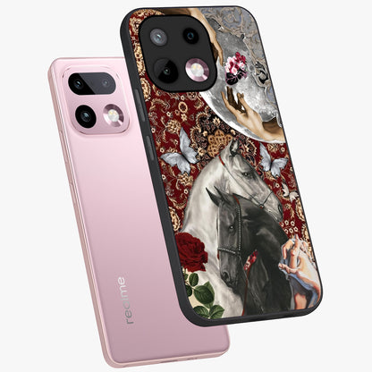 Moonlit Royal Stallion Glass Case displayed in angled mockup highlighting powerful stallion illustration with royal night aesthetic.
