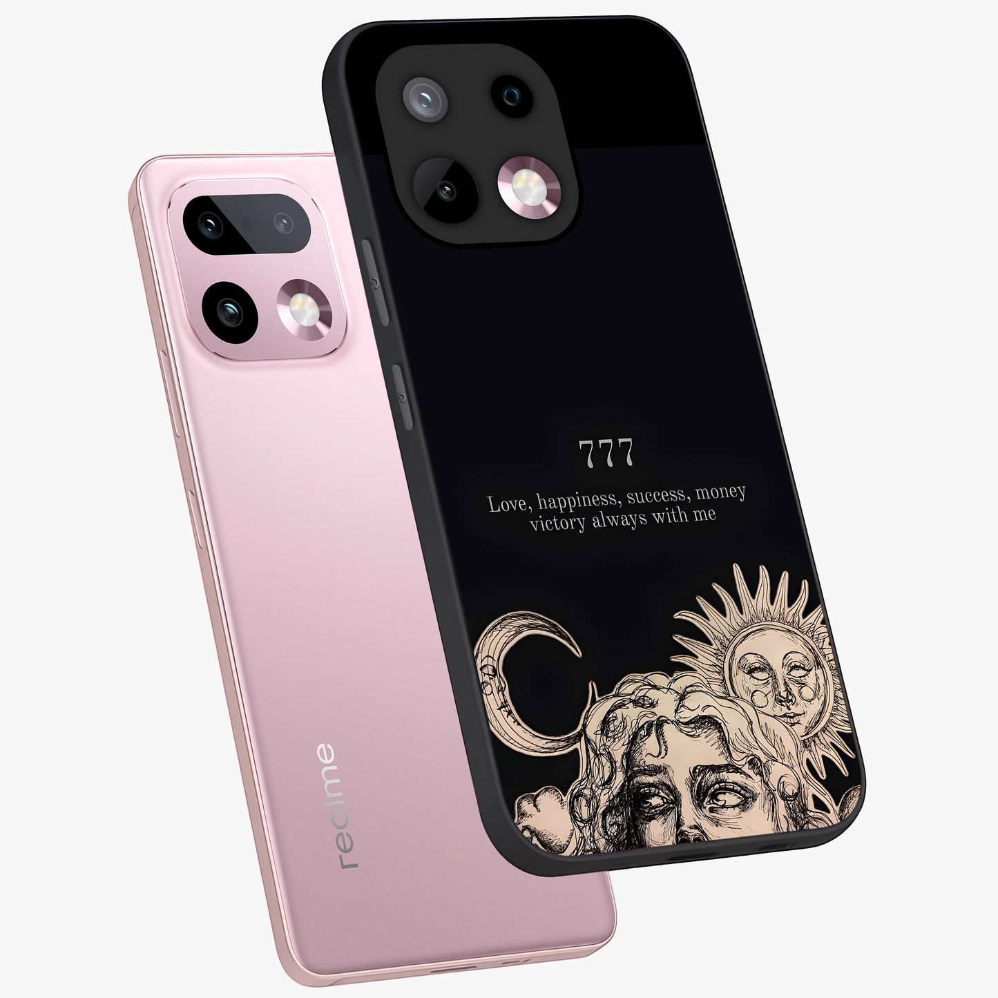 Mystic Victory Aura Glass Case displayed in angled mockup highlighting energetic aura design with bold mystical aesthetic.