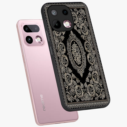 Noir Bloom Elegance Glass Case displayed in angled mockup highlighting refined flower design with stylish noir aesthetic.