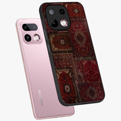 Persian Velvet Tale Glass Case displayed in angled mockup highlighting ornate textile inspired design with royal aesthetic.