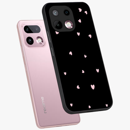 Pink Love Drops Glass Case displayed in angled mockup highlighting cute love drop design with vibrant pink aesthetic.