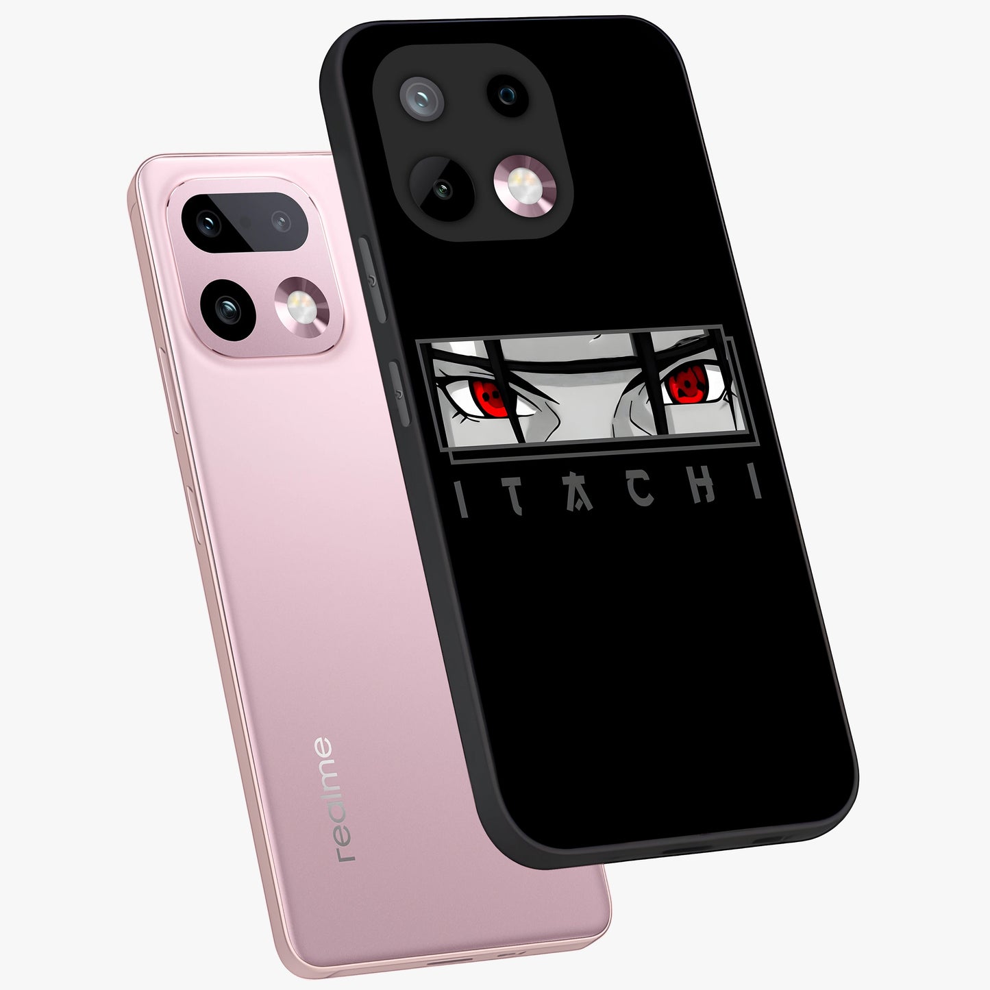 Scarlet Gaze Dominance Glass Case displayed in angled mockup highlighting intense visual design with bold scarlet aesthetic.