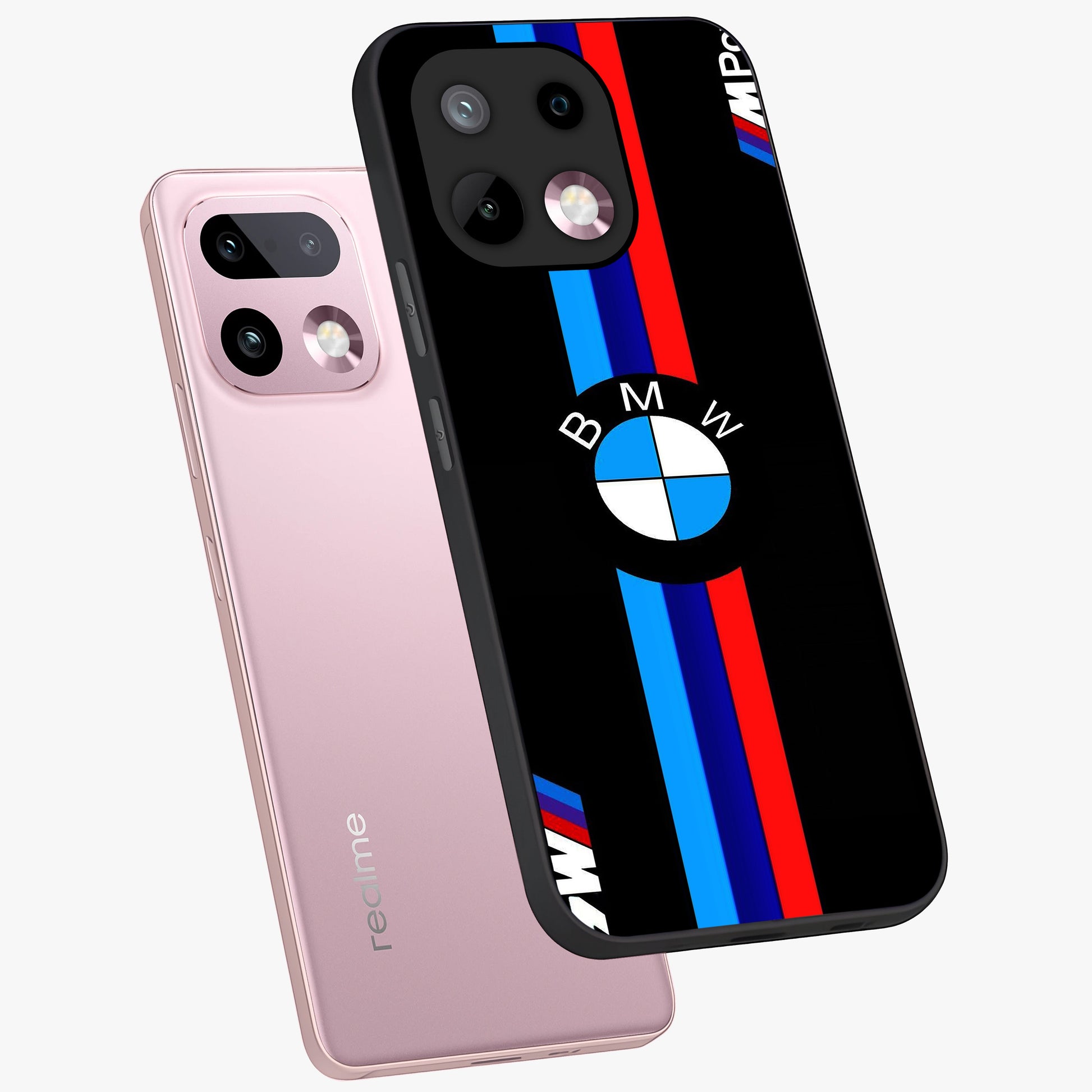 Turbo BMW Beast Glass Case displayed in angled mockup highlighting sleek racing car design with bold automotive aesthetic.