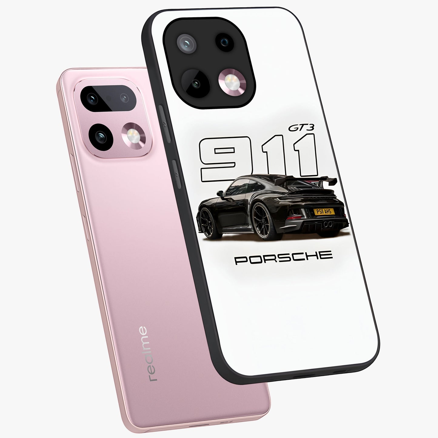 Turbo Legacy Icon Glass Case displayed in angled mockup highlighting dynamic automotive design with performance aesthetic.