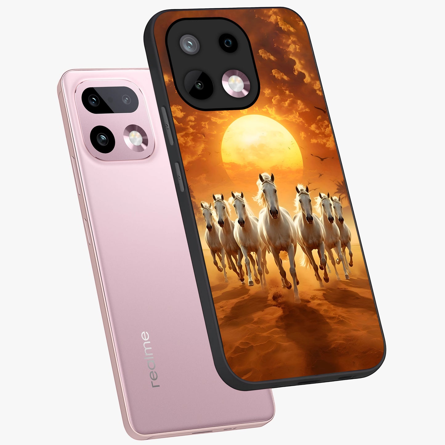 Wild Sunset Majesty Glass Case displayed in angled mockup highlighting vibrant sunset sky design with scenic aesthetic.