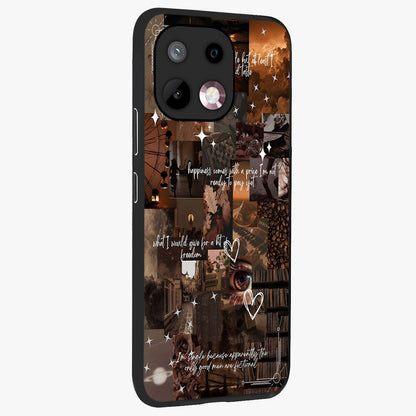 Bittersweet Aesthetic Chaos Glass Case upright view showcasing bold artistic chaos design with modern aesthetic style.